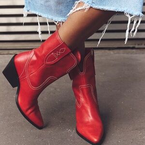 We the free pitchfork western boot in red❤️